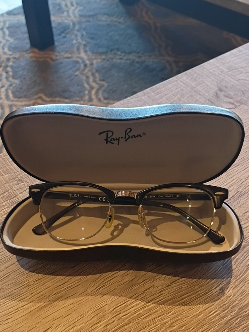 Ray-Ban Clubmaster Men’s Glasses - Black and Gold